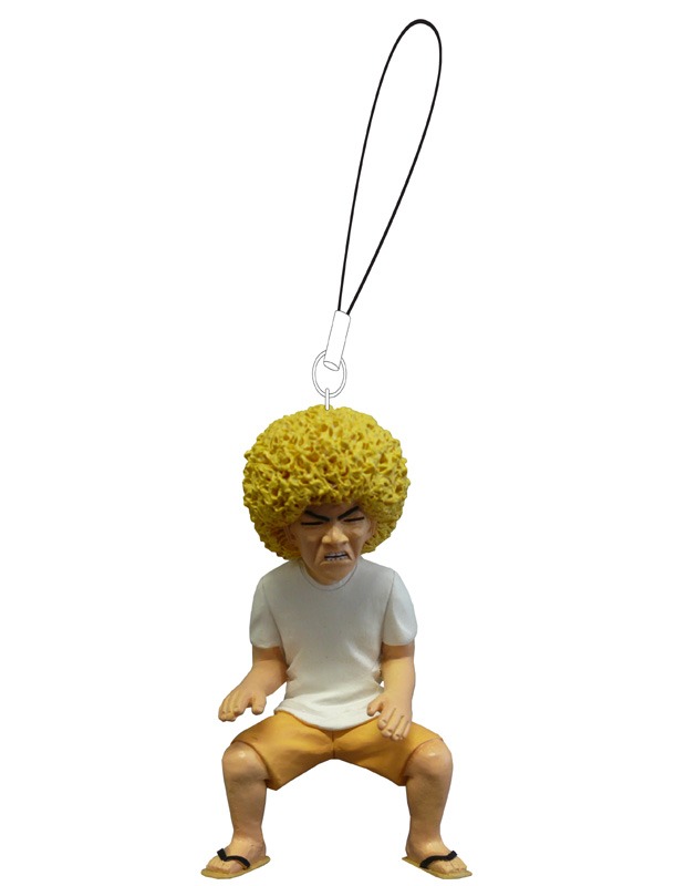「アフロ田中 フィギュアストラップ 金髪ver.」ストラップがついたイメージ。(C)のりつけ雅春/小学館　ビッグコミックスピリッツ連載中