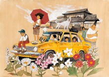 松本大洋ポストカードに使用されるイラスト。