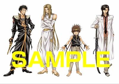 キャラクター全身卓上ポップ（悟空、金蝉、天蓬、捲簾の4種）。サイズは20～25cm程度で、価格は各1500円。