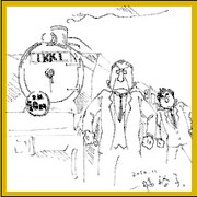 SHIBUYA TSUTAYAの「阿房列車」購入特典ミニ色紙。(C)奥野菊美・一條裕子「阿房列車」/小学館 IKKI