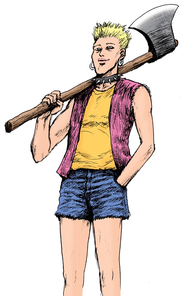 漫F画太郎「罪と罰」主要キャラクターのエビゾー。