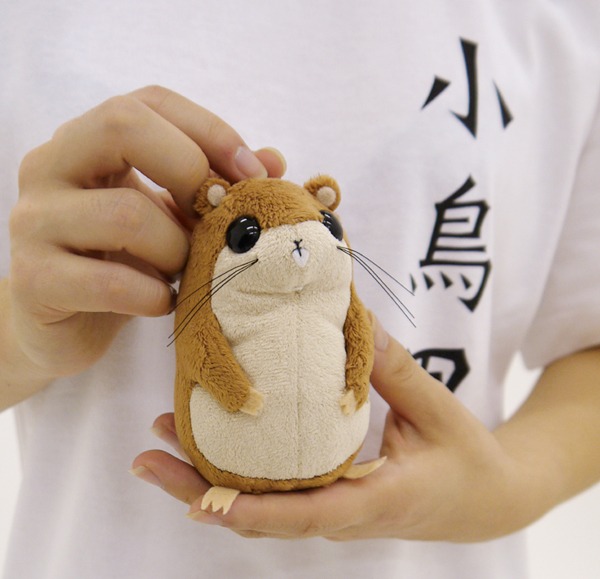 チクビぬいぐるみ。手にのせるとこんな感じ。 (C)桜井のりお（週刊少年チャンピオン）／みつどもえ製作委員会