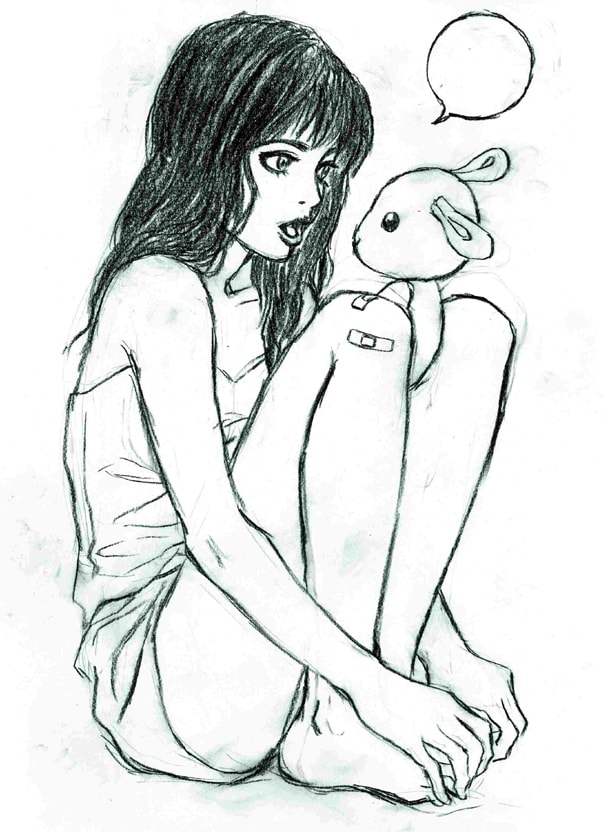 「古屋兎丸の恋の履歴書」第1回の挿絵。