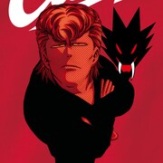 「段野 Tシャツ」レッドのバックプリントをアップで。