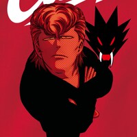 「段野 Tシャツ」レッドのバックプリントをアップで。