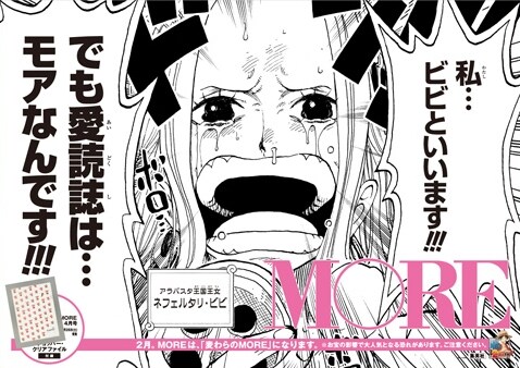 名前は“ビビ”だが、MOREを愛読していると涙ながらに主張するアラバスタ王国王女。(C)尾田栄一郎／集英社