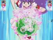 シャンプーキャラロングリーチ時の液晶画面サンプル。(C)高橋留美子／小学館