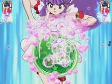 シャンプーキャラロングリーチ時の液晶画面サンプル。(C)高橋留美子／小学館