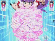 シャンプーキャラロングリーチ時の液晶画面サンプル。(C)高橋留美子／小学館