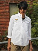 「PIRATES WORK WEAR」ルフィモデルを着用した様子。(C)尾田栄一郎／集英社・フジテレビ・東映アニメーション