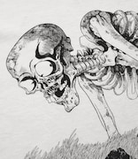 「がしゃどくろ」Tシャツ（薄炭色） (C)水木プロダクション