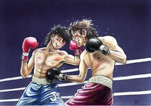 映画化に際してちばてつやが描いた「ジョー対力石」（c）高森朝雄・ちばてつや/講談社