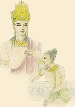 特別前売鑑賞券の特典に付く、岡野玲子のポストカード。(C)2011「手塚治虫のブッダ」製作委員会 5月28日（土）全国ロードショー 配給：東映/ワーナー・ブラザース映画 共同配給　