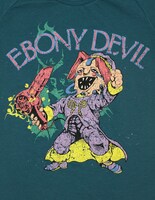 呪いのデーボのスタンド・エボニーデビルのTシャツ「EBONY DEVIL」はダメージプリントが特徴。(C)Hirohiko Araki & LUCKY LAND COMMUNICATIONS / SHUEISHA