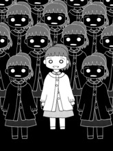 施川ユウキの新連載「タイトル未定」予告カット。