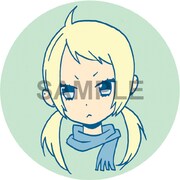 C賞描き下ろし缶バッヂのひとつ。プレゼントは5種セットで贈られる。