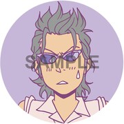 C賞描き下ろし缶バッヂのひとつ。プレゼントは5種セットで贈られる。