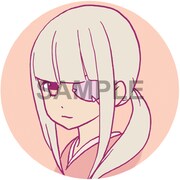 C賞描き下ろし缶バッヂのひとつ。プレゼントは5種セットで贈られる。