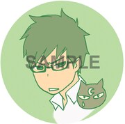 C賞描き下ろし缶バッヂのひとつ。プレゼントは5種セットで贈られる。