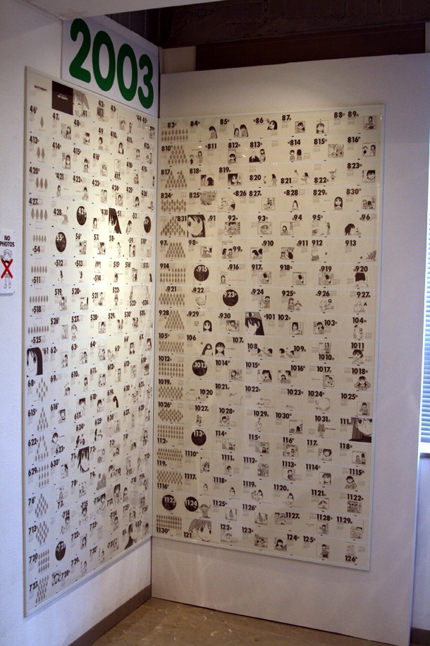 「よつばと10年1日展」会場風景。