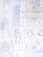 ラフが並んだ「ロザリオイエティ」掲載ページの一部。