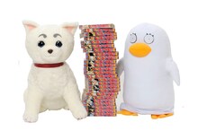 「超BIGぬいぐるみ」定春（左）とエリザベス（右）。少年ジャンプ約25冊分の高さだ。※画像は製作途中のもの (C)空知英秋／集英社・テレビ東京・電通・サンライズ・アニプレックス