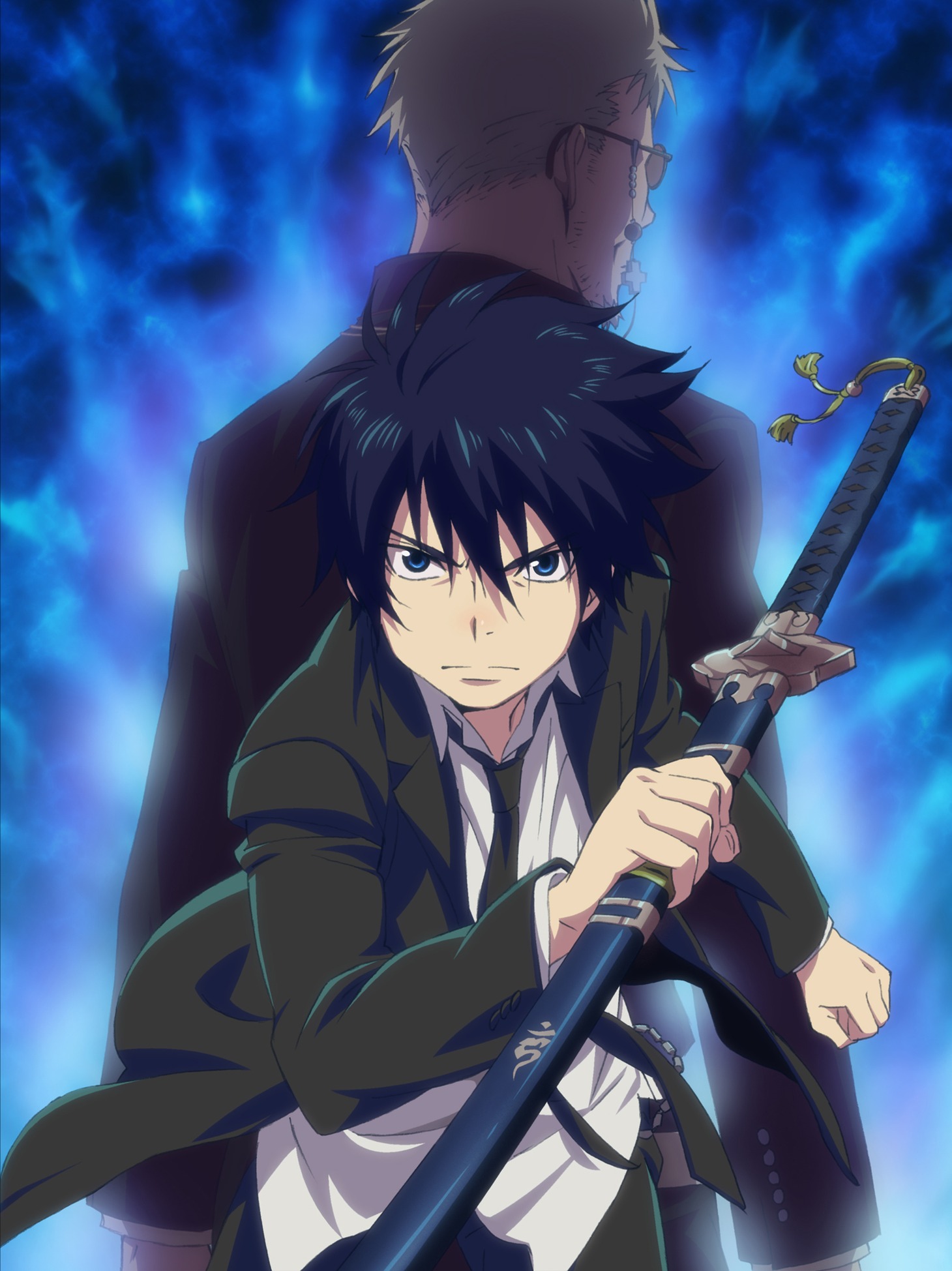 「青の祓魔師」DVD&BD1巻ジャケットイラスト。(c)加藤和恵／集英社・｢青の祓魔師｣製作委員会・MBS