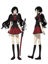 更衣小夜の全身。(C)2011 Production I.G, CLAMP／Project BLOOD-C TV