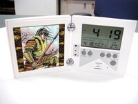 20名に当たる「パチンコ　CR花の慶次～斬 大当たり目覚まし時計」。