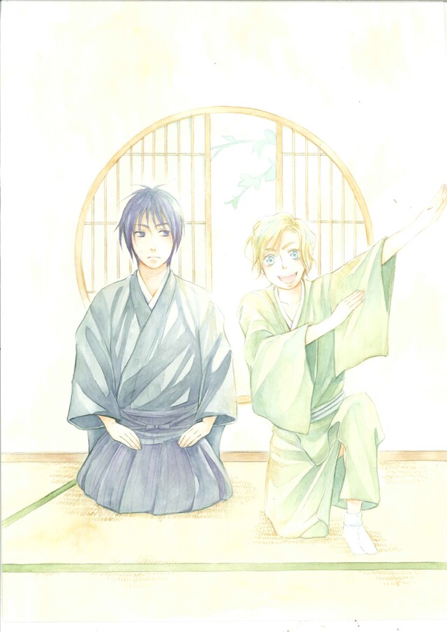 みよしふるまちの新連載「ケッコーなお手前です。」カット。