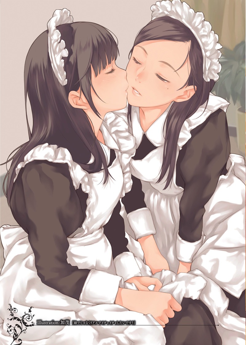 加茂による「キス」がテーマのイラスト。