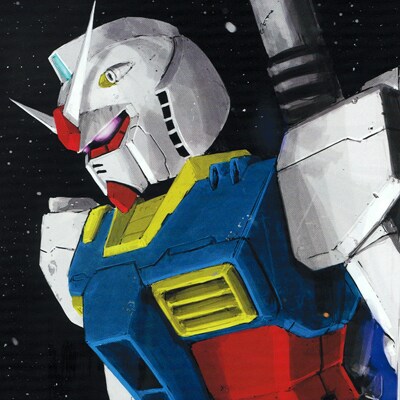 弐瓶勉描き下ろしピンナップの一部。全体像は月刊ガンダムエース7月号にて確認を。