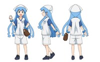 TVアニメ第1期「侵略!イカ娘」で使用された、イカ娘の未発表設定画。(c)安部真弘（週刊少年チャンピオン）／海の家れもん2号店