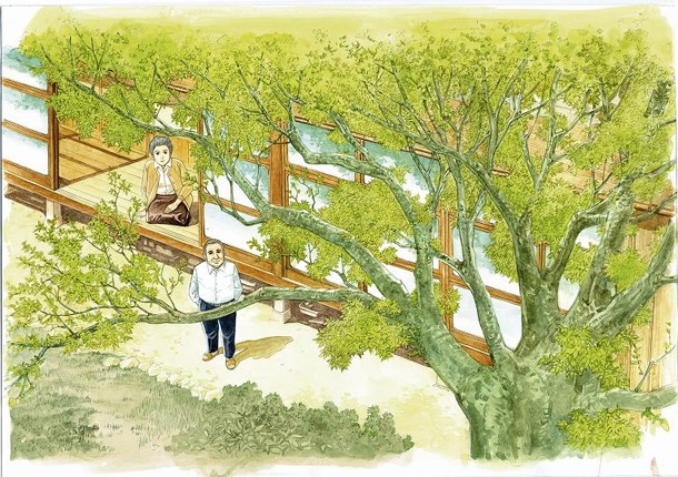 谷口ジローによるイラスト「欅の木」(C)谷口ジロー/小学館