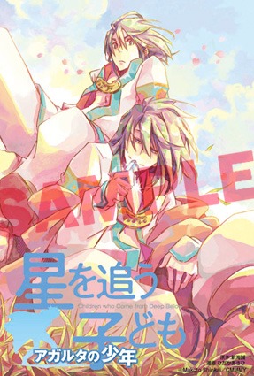 アニブロゲーマーズでもらえるひだかあさひ「星を追う子ども アガルタの少年」ポストカード。(C)Makoto Shinkai / CMMMY　(C)ひだかあさひ