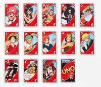 「ウノ ワンピース」赤のカード。(c)尾田栄一郎／集英社・フジテレビ・東映アニメーション (c)2011 Mattel, Inc. El Segundo, CA 90245 U.S.A. All Rights Reserved. 発売元：（株）バンダイ　販売元：マテル・インターナショナル（株）