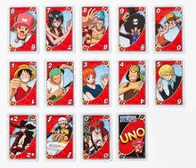 「ウノ ワンピース」赤のカード。(c)尾田栄一郎／集英社・フジテレビ・東映アニメーション (c)2011 Mattel, Inc. El Segundo, CA 90245 U.S.A. All Rights Reserved. 発売元：（株）バンダイ　販売元：マテル・インターナショナル（株）