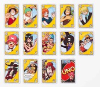 「ウノ ワンピース」黄のカード。(c)尾田栄一郎／集英社・フジテレビ・東映アニメーション (c)2011 Mattel, Inc. El Segundo, CA 90245 U.S.A. All Rights Reserved. 発売元：（株）バンダイ　販売元：マテル・インターナショナル（株）