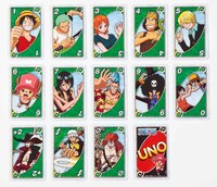 「ウノ ワンピース」緑のカード。(c)尾田栄一郎／集英社・フジテレビ・東映アニメーション (c)2011 Mattel, Inc. El Segundo, CA 90245 U.S.A. All Rights Reserved. 発売元：（株）バンダイ　販売元：マテル・インターナショナル（株）