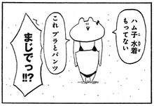 あかり「こんちわ ハム子」のイメージカット。ハム子はいかなる時も動じない。