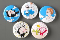 「にんぽぽ123」1巻購入特典の缶バッジ。