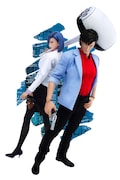 ホットトイズの「コミック・マスターピース」シリーズから発売される「1/6スケールフィギュア 冴羽 獠」「1/6スケールフィギュア 野上 冴子」を並べた様子。(C)北条司/NSP 1985 版権許諾証AA-400