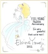 やまじえびねの直筆イラスト入りサイン色紙。