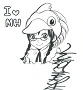 「MONSTER HUNTER PORTABLE 3rd モンハン芸能部 チームプレイガイド」の抽選プレゼント。吉河美希によるコラボイラスト＆サイン入り色紙が1名に当たる。