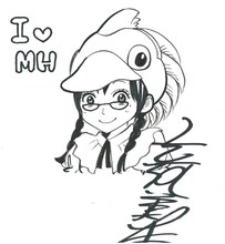 「MONSTER HUNTER PORTABLE 3rd モンハン芸能部 チームプレイガイド」の抽選プレゼント。吉河美希によるコラボイラスト＆サイン入り色紙が1名に当たる。