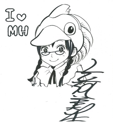 「MONSTER HUNTER PORTABLE 3rd モンハン芸能部 チームプレイガイド」の抽選プレゼント。吉河美希によるコラボイラスト＆サイン入り色紙が1名に当たる。