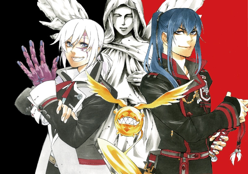 星野桂「D.Gray-man」B2ポスター。ジャンプスクエア8月号の表紙と組み合わせると一枚絵に。