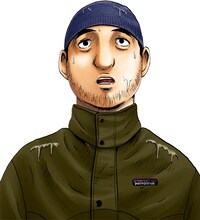 袈裟丸周造「廃屋の住人」カット。