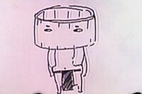 「コミックビームで『風呂マンガ』を描くとしたら」というお題でコンドウが描いたキャラクター。