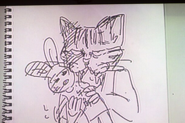 ヤマザキが描いた「TIGER & BUNNY」。牛角に訴えられてもおかしくない。